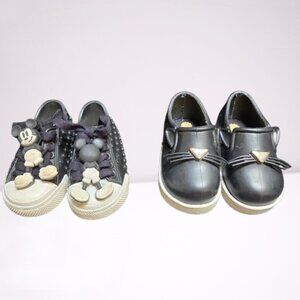Mini Melissa (2 pair) Disney Polibolha and Black Cat Face Shoes
